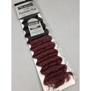 18" Nubian Yaki Deep Wave #T1B/burg Bulk Micro Braiding Hair Boho